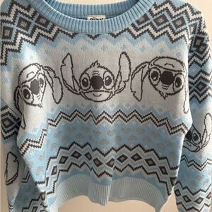 Blue Patterned Women Sweater